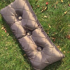 ACCENT PILLOW ▪︎ Quilted Pillow with Button Accents, Drab Green 19" x 8"